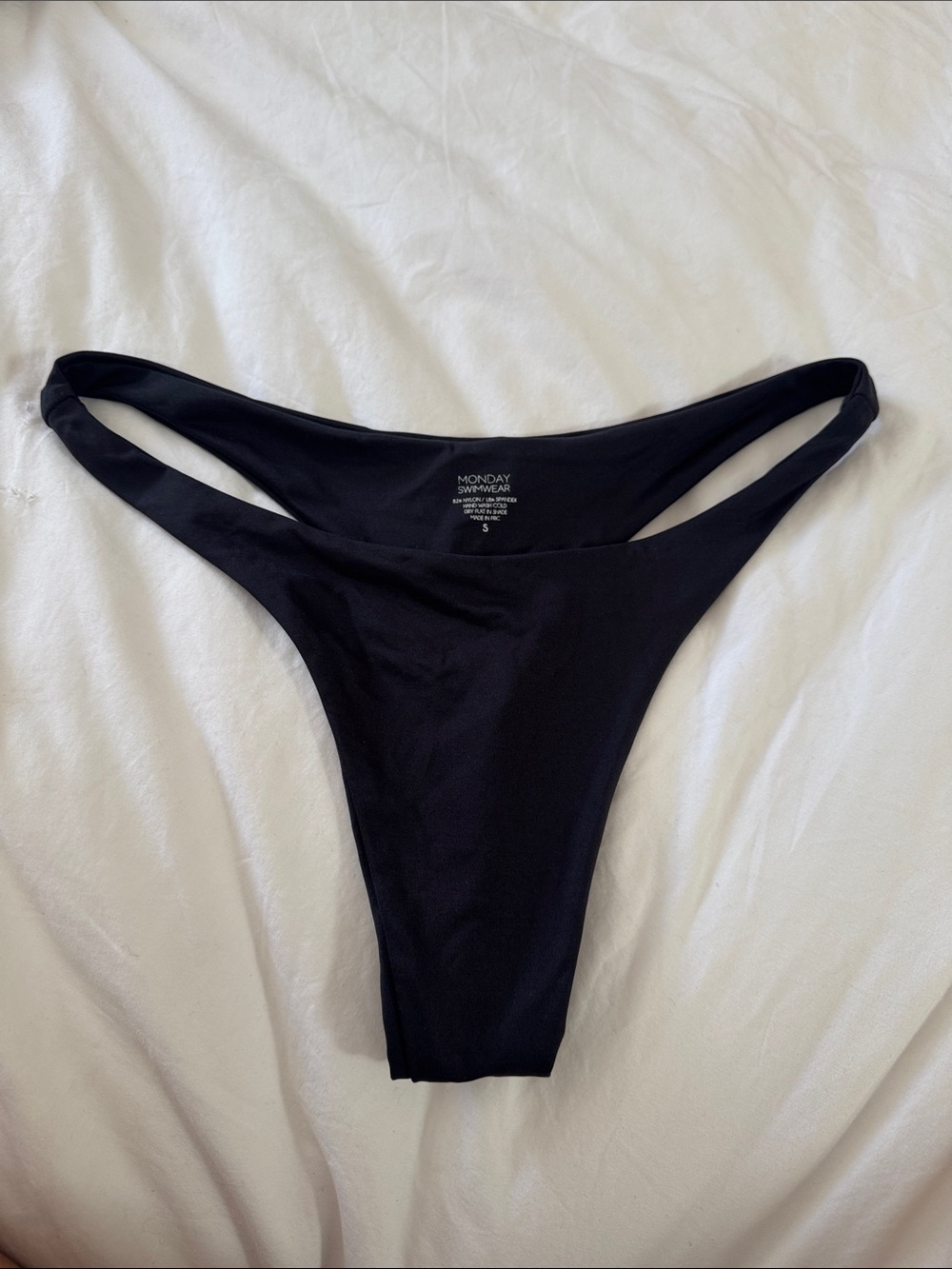 Monday Swimwear Black Thong Bikini Bottom